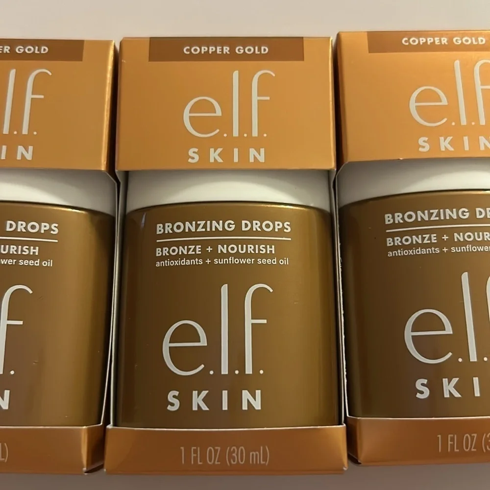 e.l.f. Cosmetics Bronzing Drops BRONZE 3 - COPPER GOLD (LOT OF 3)  NEW